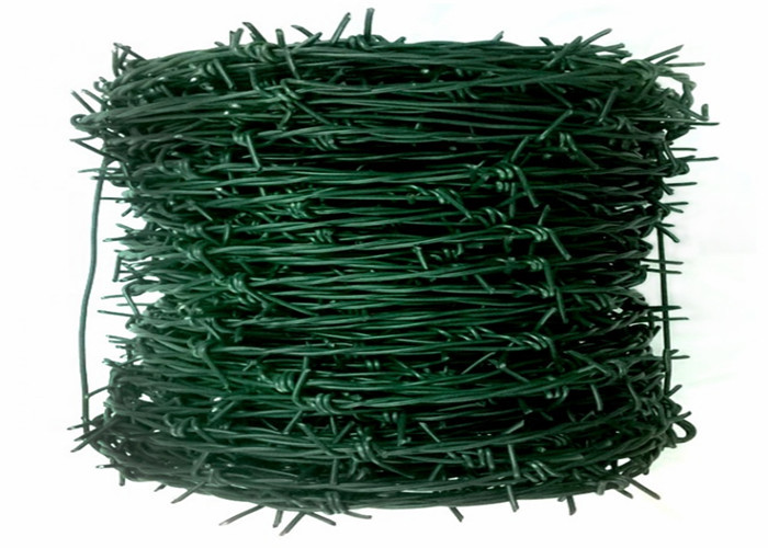हरी पीवीसी लेपित डबल स्ट्रैंड घुमावदार कांटेदार तार कृषि उपयोग