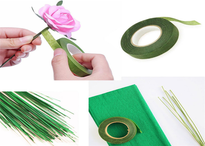 नरम कागज के लिए हस्तनिर्मित कला फूल मल्टी रंग उपलब्ध पुष्प तार को कवर किया